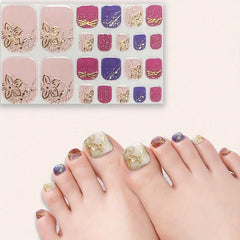 Self Adhesive Toe Nail Stickers Toenail Wraps DIY Nail Art Decal