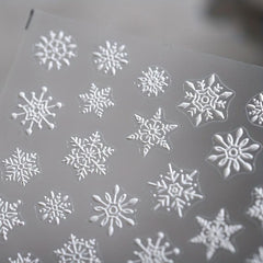 5D Embossed Snowflake Nail Art Stickers - Self Adhesive Decals