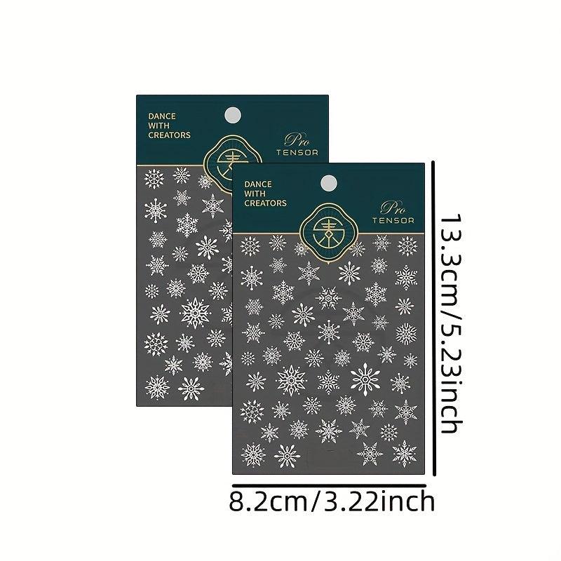 5D Embossed Snowflake Nail Art Stickers - Self Adhesive Decals