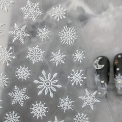 5D Embossed Snowflake Nail Art Stickers - Self Adhesive Decals