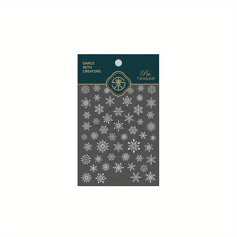 5D Embossed Snowflake Nail Art Stickers - Self Adhesive Decals