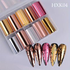 10gird Metallic Nail Foil Transfer Stickers Starry Sky Nail Art Decals