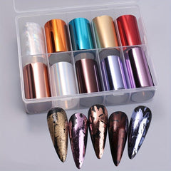 10gird Metallic Nail Foil Transfer Stickers Starry Sky Nail Art Decals