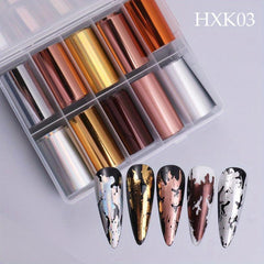 10gird Metallic Nail Foil Transfer Stickers Starry Sky Nail Art Decals