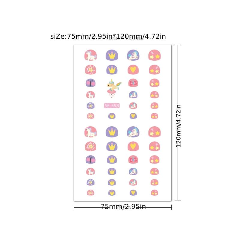12pcs Unicorn Nail Art Stickers for DIY or Nail Salons