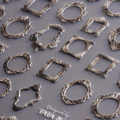 5D Embossed Frame Nail Art Sticker Self Adhesive Vintage Frame Nail Decals
