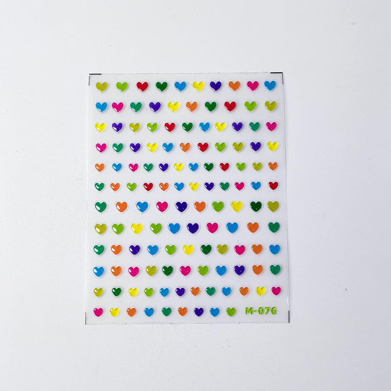 5D Embossed Stars Heart Nail Art Stickers Flower Decals for Acrylic Nail DIY