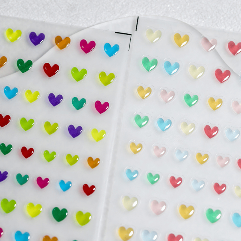 5D Embossed Stars Heart Nail Art Stickers Flower Decals for Acrylic Nail DIY