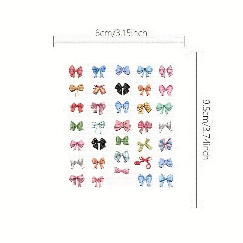 Colorful 5D Bow Knot Nail Stickers Decorative Nail Art