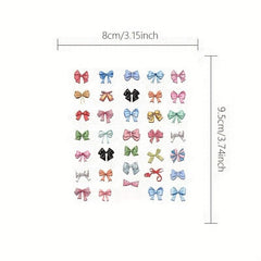 Colorful 5D Bow Knot Nail Stickers Decorative Nail Art