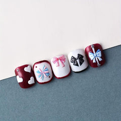 Colorful 5D Bow Knot Nail Stickers Decorative Nail Art