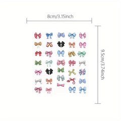 Colorful 5D Bow Knot Nail Stickers Decorative Nail Art