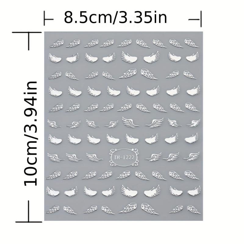 Vintage Laser Star Moon Sun Wing Nail Stickers