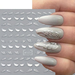 Vintage Laser Star Moon Sun Wing Nail Stickers