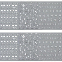 Vintage Laser Star Moon Sun Wing Nail Stickers