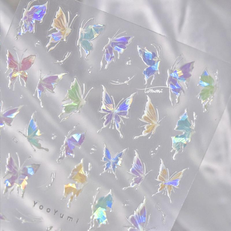 Colorful Butterfly Nail Art Stickers Self Adhesive