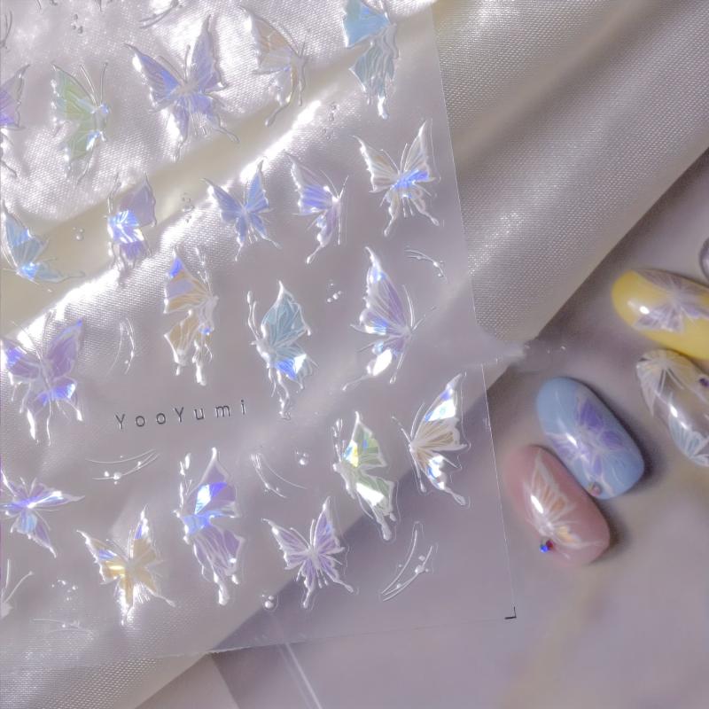 Colorful Butterfly Nail Art Stickers Self Adhesive