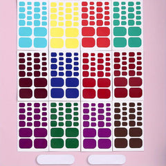 Glitter Toe Nail Stickers Full Nail Wraps Solid Toenail Polish Strips