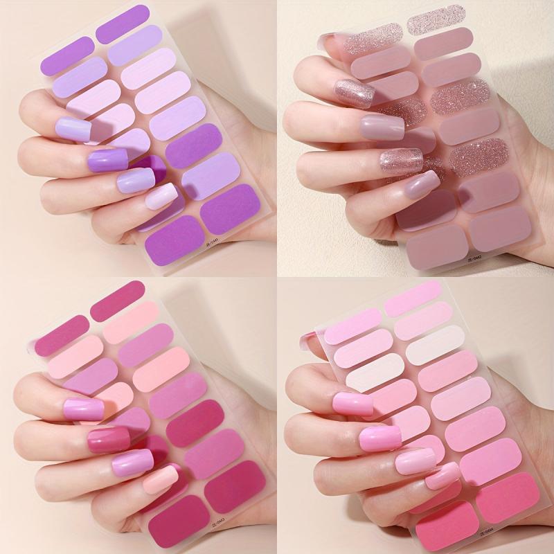 Glitter Nail Polish Strip Self Adhesive Gel Nail Decals For Women And Girls