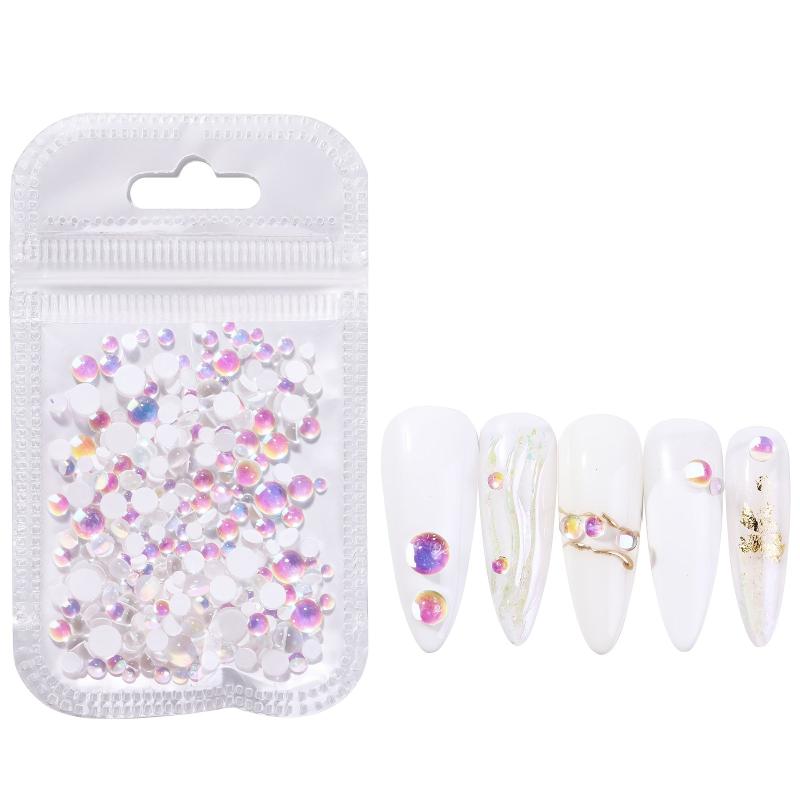 300pcs Mermaid Pearl Beads Nail Art DIY Translucent Crystal Decoration Women