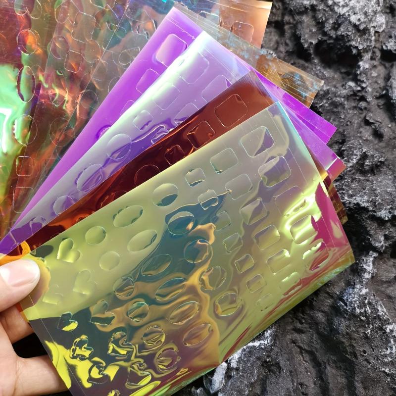 11pcs Holographic Ice Cube Nail Art Stickers Self Adhesive Decals