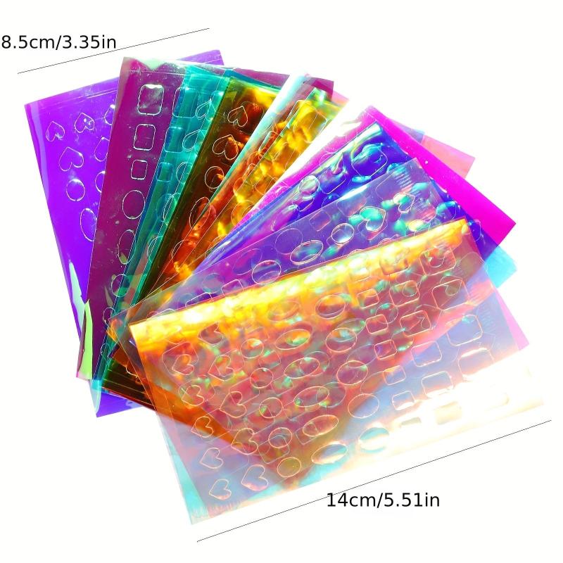 11pcs Holographic Ice Cube Nail Art Stickers Self Adhesive Decals