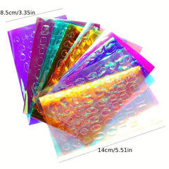 11pcs Holographic Ice Cube Nail Art Stickers Self Adhesive Decals