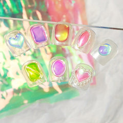 11pcs Holographic Ice Cube Nail Art Stickers Self Adhesive Decals