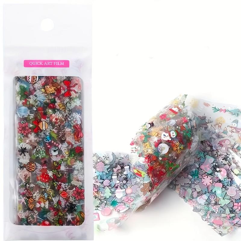 Christmas Nail Foil Transfer Stickers for DIY Nail Art Decoration