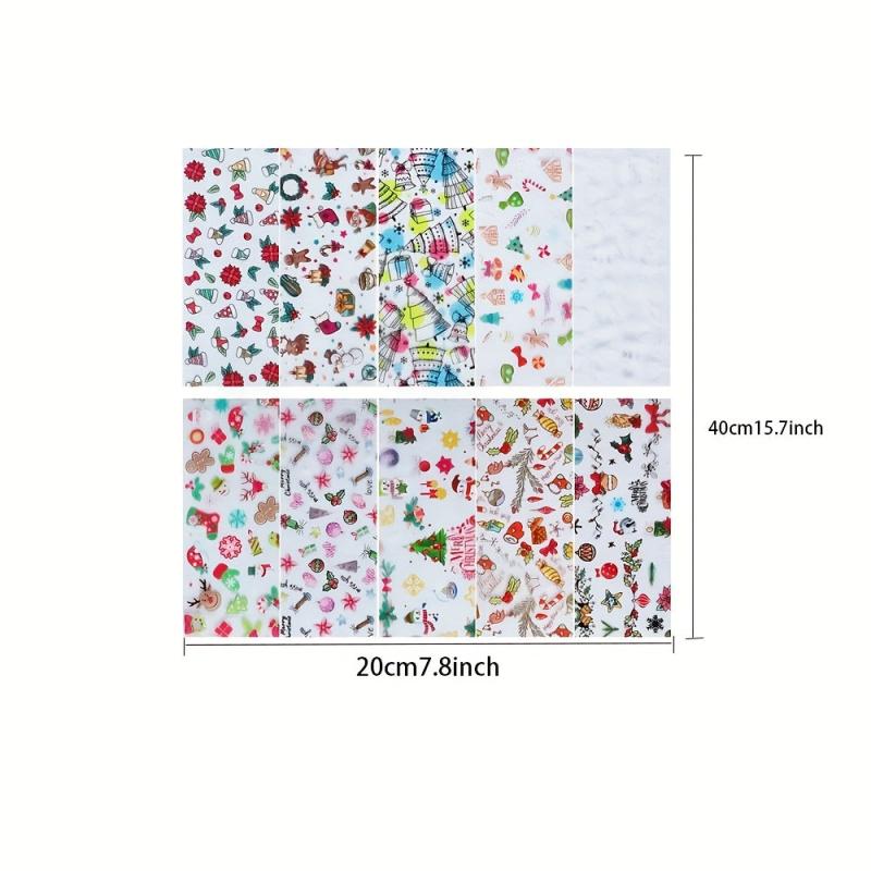 Christmas Nail Foil Transfer Stickers for DIY Nail Art Decoration