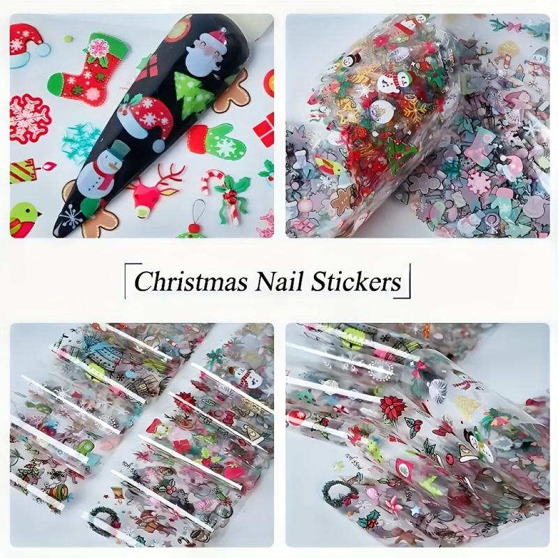 Christmas Nail Foil Transfer Stickers for DIY Nail Art Decoration
