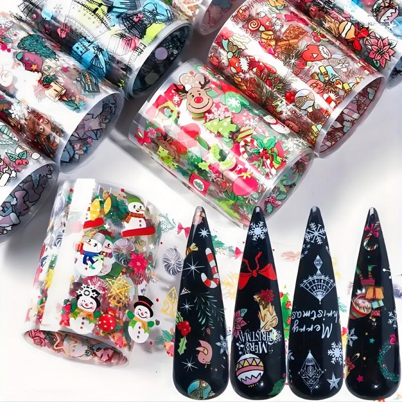 Christmas Nail Foil Transfer Stickers for DIY Nail Art Decoration