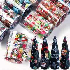 Christmas Nail Foil Transfer Stickers for DIY Nail Art Decoration