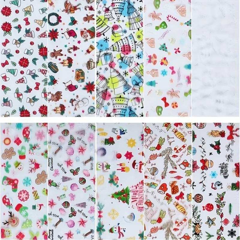 Christmas Nail Foil Transfer Stickers for DIY Nail Art Decoration