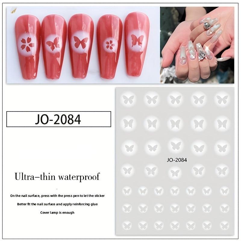 6 Sheets Nail Art Stencils Airbrush Stickers