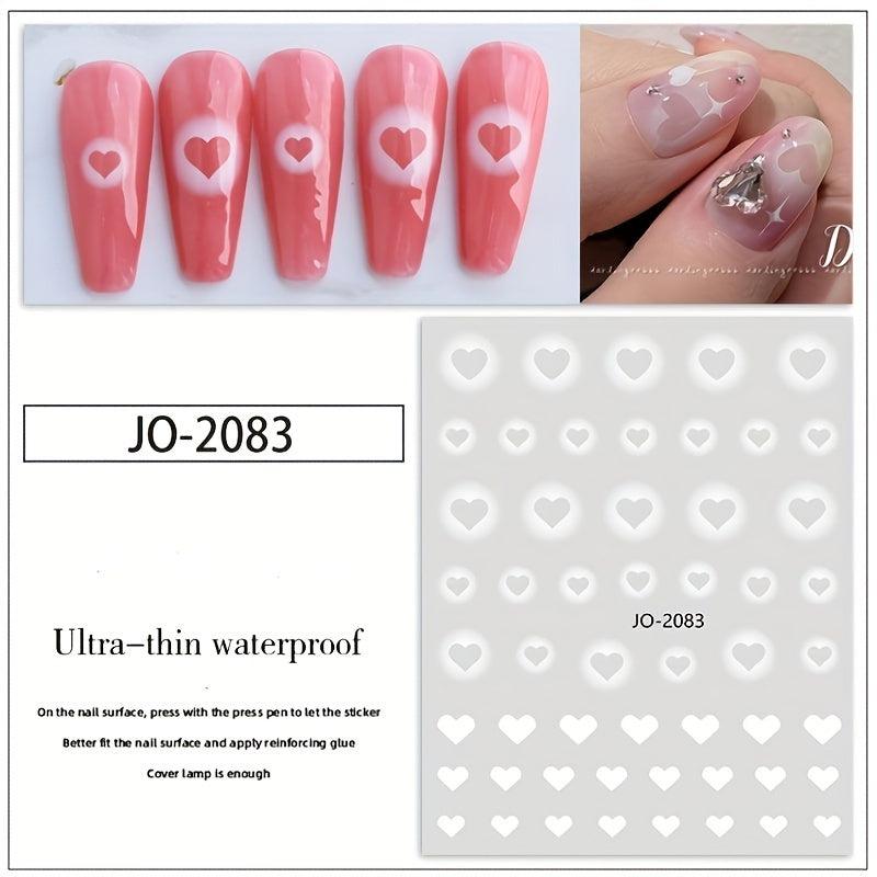 6 Sheets Nail Art Stencils Airbrush Stickers