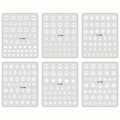 6 Sheets Nail Art Stencils Airbrush Stickers