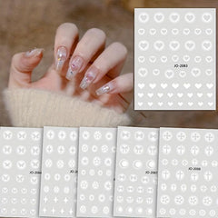 6 Sheets Nail Art Stencils Airbrush Stickers