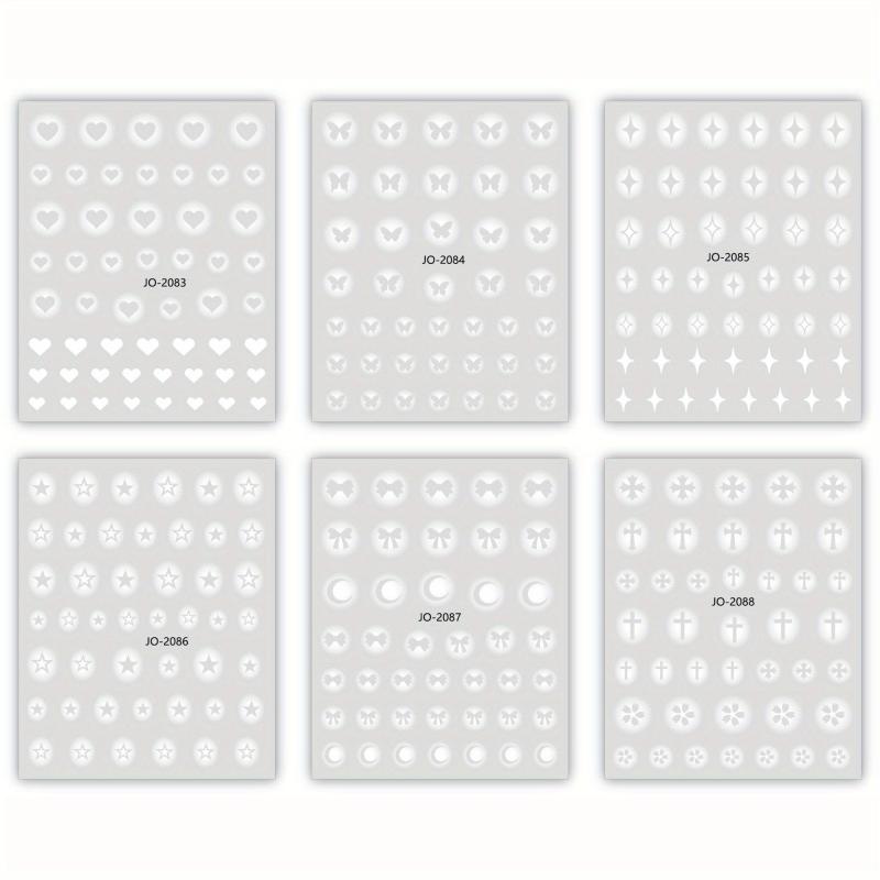 6 Sheets Nail Art Stencils Airbrush Stickers