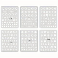 6 Sheets Nail Art Stencils Airbrush Stickers