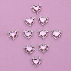 10pcs Heart Nail Rhinestones Glitter Charms Nail Art Decoration