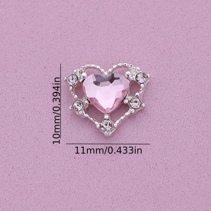 10pcs Heart Nail Rhinestones Glitter Charms Nail Art Decoration