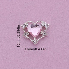 10pcs Heart Nail Rhinestones Glitter Charms Nail Art Decoration