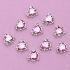 10pcs Heart Nail Rhinestones Glitter Charms Nail Art Decoration