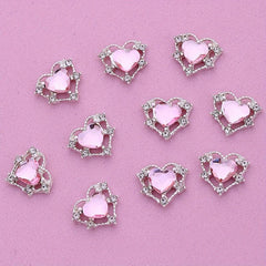 10pcs Heart Nail Rhinestones Glitter Charms Nail Art Decoration