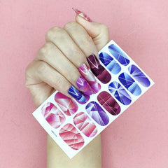 Geometric Full Cover Nail Stickers Plain Nail Art Strips Self Adhesive