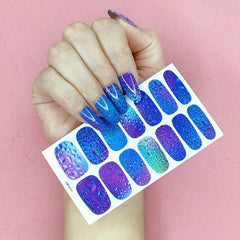 Geometric Full Cover Nail Stickers Plain Nail Art Strips Self Adhesive