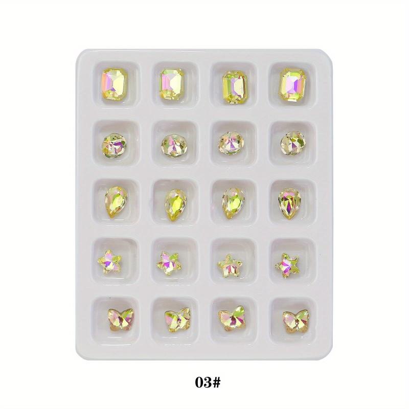 Peach Heart Square Nail Art Rhinestones Crystal Glass Nail Art Gemstones