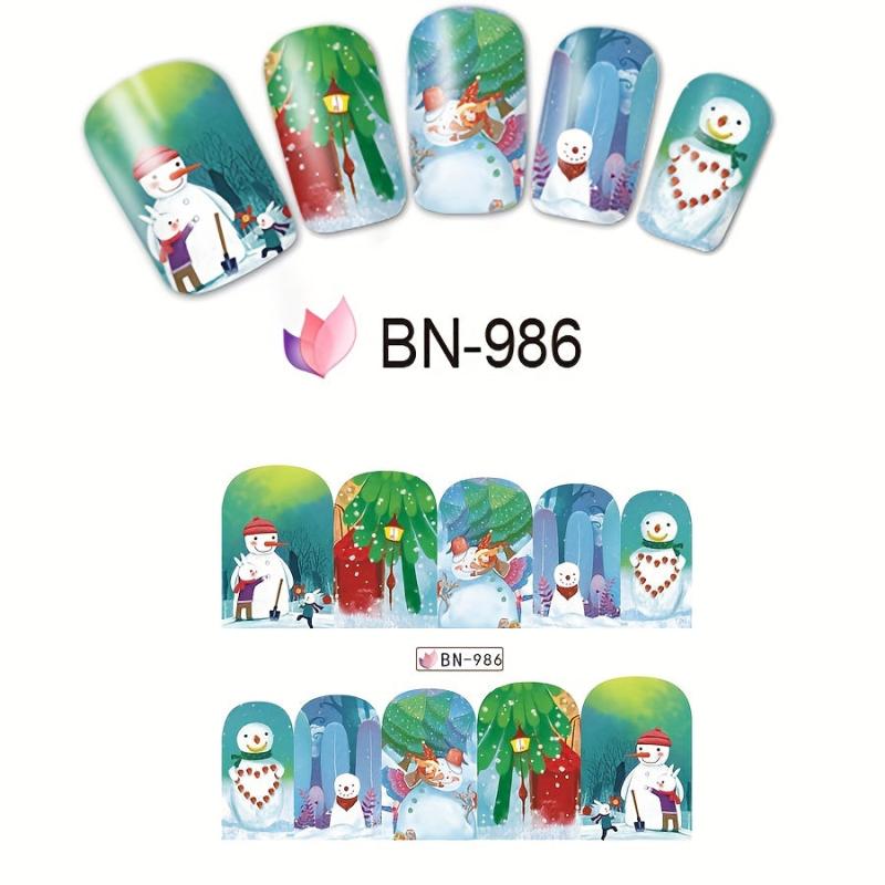 Christmas Nail Art Stickers Santa Claus Snowflake Elk Christmas Tree