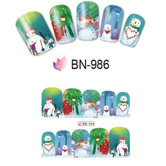 Christmas Nail Art Stickers Santa Claus Snowflake Elk Christmas Tree